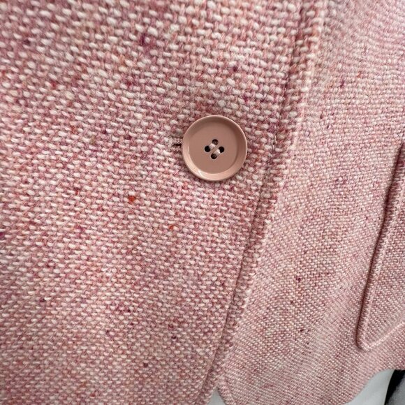 Talbots Womens Tweed Blazer Jacket Size 24W Pink Wool Blend Two Button Office - Picture 5 of 13